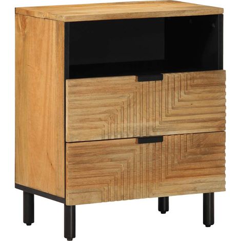Table de chevet flottante-Table de nuit marron 50x33x60 cm bois de manguier massif 956152 (1/5)
