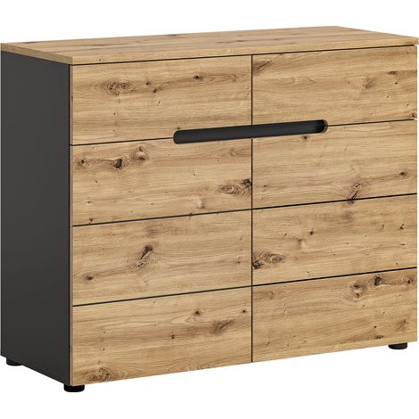 Canu commode 2 tiroirs 2 portes chêne décor. (1/5)