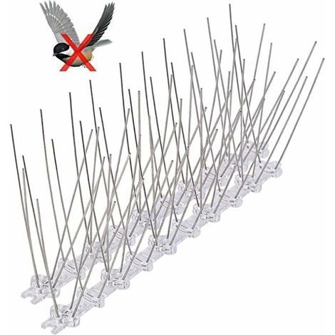 Pieces Bird Spikes for Pigeons, Stainless Steel Bird Spikes, Anti-Bird Spikes, Anti-Pigeon Spikes, Bird Repellent Spikes, for Roofs, Walls, Birds (1/5)