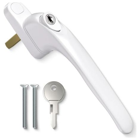 maniglia per finestra in alluminio UPVC bianco, perno da 43 mm per finestre interne ed esterne (1/5)