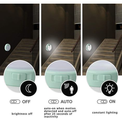 Veilleuse LED Macaron Vert Avocat, applique murale/lampe de placard/lampe sans fil à induction rechargeable par USB (1/2)