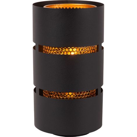 Lampada da tavolo tubo metallo nera oro E27 Rosas Lucide (1/4)