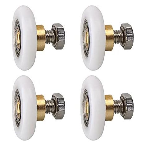 CSPARCV Duschkabinentürrolle 27 mm, Duschkabinentürrollen, Schiebetürrollen, Ersatzrolle für Duschkabinentüren, 4 Stück (27 mm) (1/5)