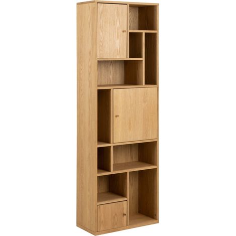 Estantería Norsica 809 , Cerrable, Con puertas, Chapa de madera natural, Número de puertas: 0, Número de cajones: 0, 180x61x30cm