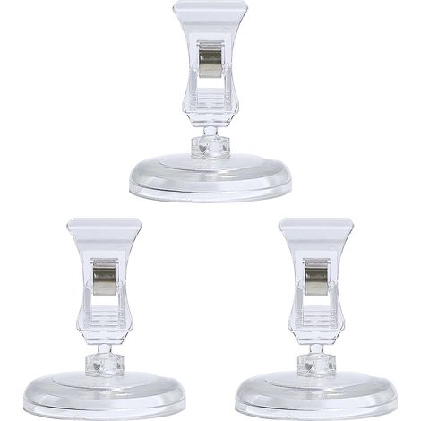 CCYKXALot de 3 supports d'étiquettes de prix, à clip, rotatifs, en plastique transparent, pour étiquettes de prix, porte-étiquettes d'étagère, support photo (1/5)