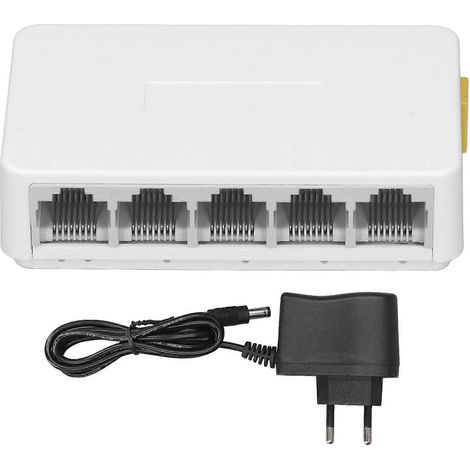 Commutateur réseau Ethernet 5 ports, répartiteur Ethernet, hub réseau 1 Gbit/s pour usage domestique, prise européenne 100-24 V (1/4)