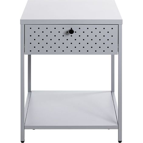 Meuble console, table console en métal coloris Gris -longueur 40 x profondeur 40 x hauteur 53 cm (1/5)
