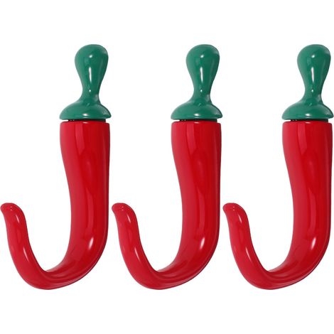 Lot De 3 Murales Piment Accroche Murale Cuisine Piment Crochets De Suspension En Métal Pour Serviettes Sacs Chapeaux Et Écharpes Support Mural Pour Cuisine Et Salle De Bain (1/5)