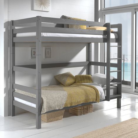 Litera 90x200 Altura 180 cm Somier Incluido Vipack Pino Gris (1/4)