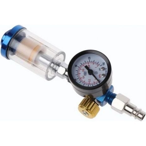 Régulateur de Pression d'Air avec Filtre à Eau et Manomètre pour Compresseur Aérographe (1/4)