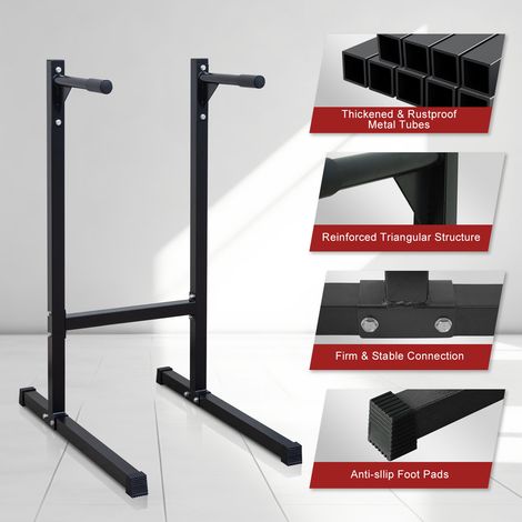 Station de dips, barre de dips robuste avec poignées en mousse pour salle de sport à domicile, équipement de fitness multifonctionnel pour l'entraînement complet du corps, incluant les dips pour les t (1/4)