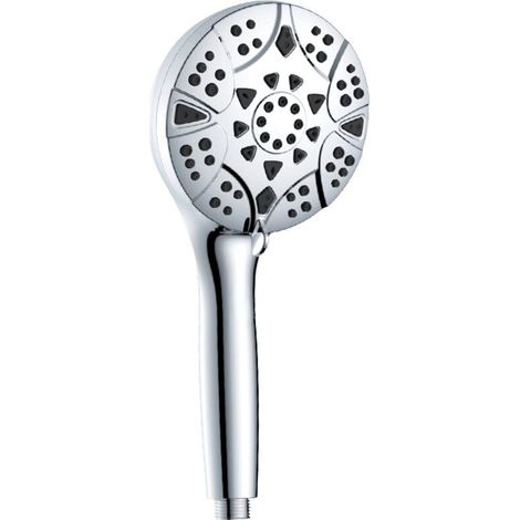 Douchette chromée à cinq jets - Douchette à sortie arrière 10 fonctions - Canon de douche - Argent - Monobloc (1/3)