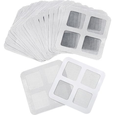 Lot de 35 tamis à cheveux de 10 cm pour douche - Autocollant multifonction - Pour caniveau de douche - Filtre à cheveux - Attrape-cheveux - Autocollant en maille (1/5)