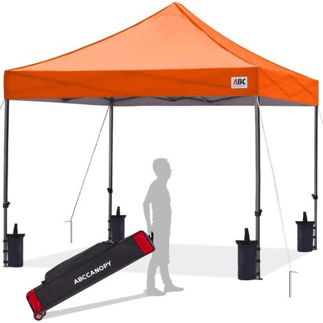Pavillon Wasserdicht Flatpavillon Popup Gartenzelt Orange 2,5x2,5M (1/5)