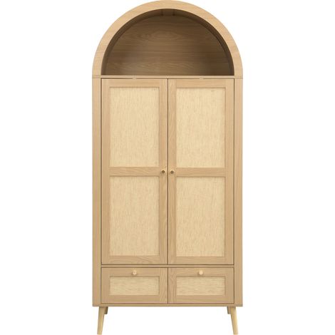 Armadio 2 ante e 2 cassetti con appendiabiti in MDF 80x55x180 cm HOMVRA (1/5)