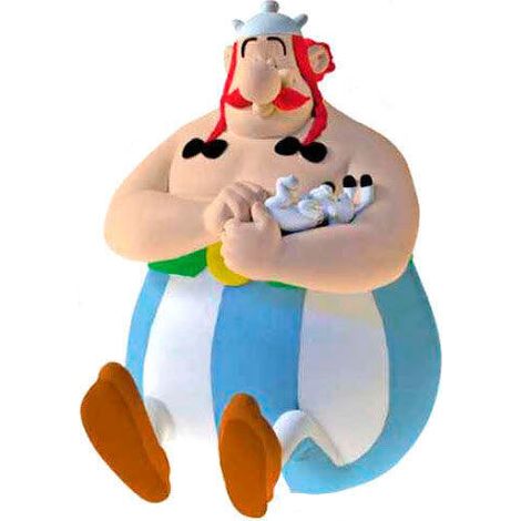 Figura hucha Obelix Sentado Asterix El Galo 17cm