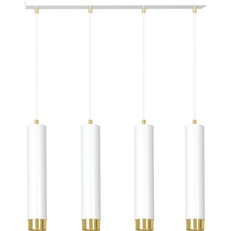 Suspension métal Emibig KIBO blanc/or 4xGU10 réglable (1/5)