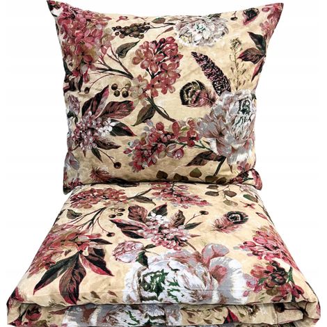 Bettwäsche-Set 160x200 100% dicke Baumwolle 3-teilig Polierte Premium-Blumen