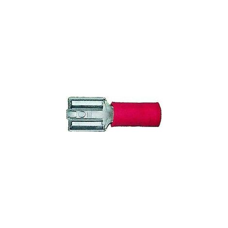 Fiche femelle rouge pour languette plate de 6.3 x 0.8mm, section: 0,5 à 1,5mm² (720E)