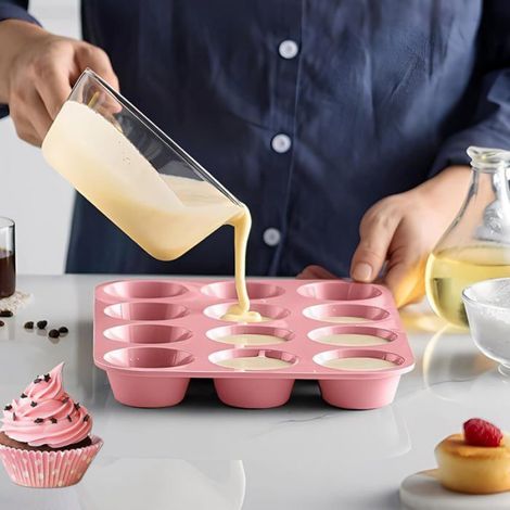 2 Pièces Moule Silicone Patisserie, Moule Cupcake Muffins pour 12 Moules, Antiadhésif Moules à Cupcakes et Muffins Antiadhésif po (1/5)