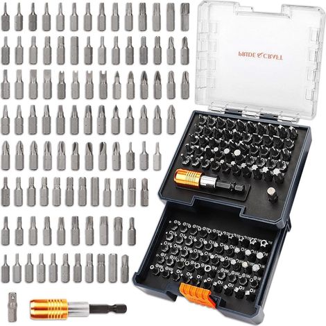102-teiliges Schraubendreher-Bit-Set mit 1/4'' Schnellspann-Bithalter, magnetisch, Cr-V-Stahl (1/5)