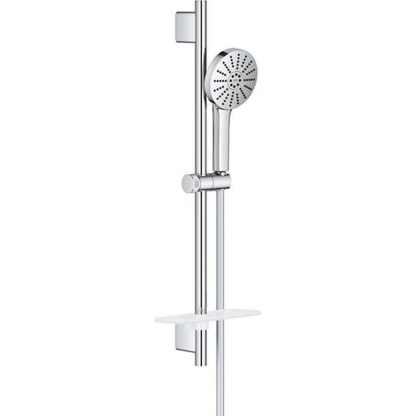 GROHE Vitalio Joy Ensemble barre de douche - 60cm - douchette ronde - 3 types de jets - chrome
