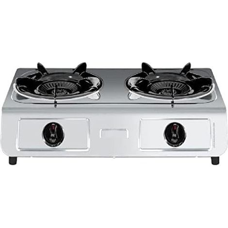 Cucina a gas Vitrocucina 2 fuochi. Acciaio inossidabile.