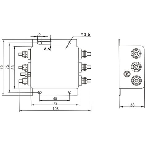 EMI-Filter 10A, Störungsunterdrückung, 35-mm-Schienenmontage, Einphasen-Netzfilter 125 V/250 V (1/5)