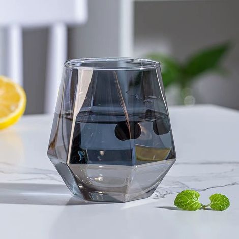 Ensemble de verres à vin 4 pièces, verre à vin sans pied de couleur arc-en-ciel, verre en forme de diamant de 10 oz, meilleur choix pour offrir en cadeau (1/5)