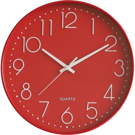 Runde Wanduhr – Große Digitaluhr – Großes Display mit Regenbogen-Sekundenzeiger – 1 Stück – Fürs Wohnzimmer – Einfarbig