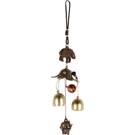 Windspiel Elefant Feng Shui Glücksglocke Vintage Metall Hängende Dekoration Kupferlegierung