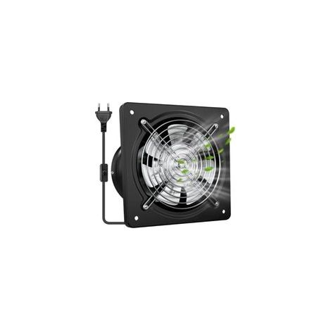 150 mm Extracteur d'Air Chaud 525m³/h– Puissant, Silencieux, et Efficace Valve Anti-Retour Prévention de l'Humidité et Refroidissement Idéal pour , Salle de Bain, Noir