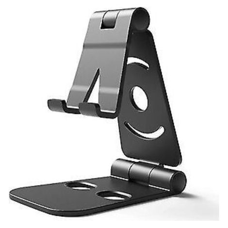 Support de téléphone portable mini et pliable, support de bureau réglable à 4 degrés, universel pour iPhone et Android (noir)