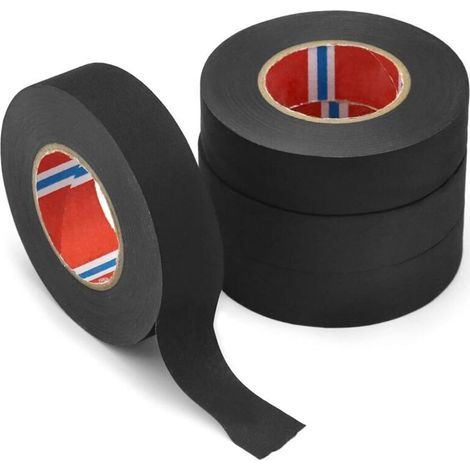 4 Pieces Scotch Car Fabric Tape, Car Cloth Tape, High Temperature Waterproof Electrical Insulating Tape for Car and Motorcycle Wiring Harnesses, 19 mm x 20 M (1/4)