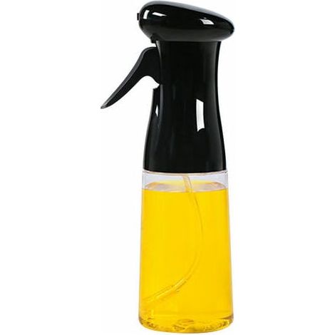 Pulverizador de aceite de oliva de 210 ml, rellenable, para cocinar, ensaladas, barbacoas, hornear, asar a la parrilla, spray para el cabello y asar, color negro (1/5)