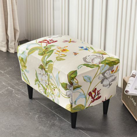 Housse de protection pour pouf, housse de tabouret, housse de repose-pieds rectangulaire, housse extensible, housse de pouf, protection de tabouret, housse de tabouret lavable (1/5)