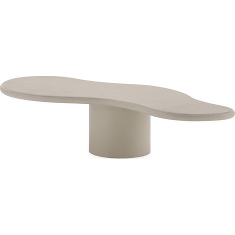 table basse design taupe effet pierre forme organique élégante - taupe minéral doux