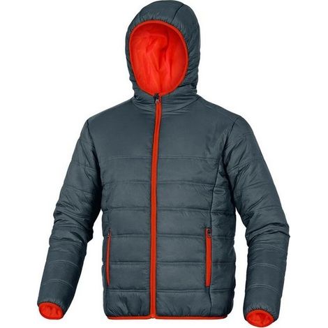 Deltaplus DOONGRXX MACH 2 Piumino Imbottito Poliammide Chiusura Zip Anti-freddo Cappuccio Fisso 2 Tasche colore Grigio-Arancio