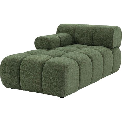 Méridienne gauche avec accoudoir en tissu chiné vert FACIVIL (1/4)
