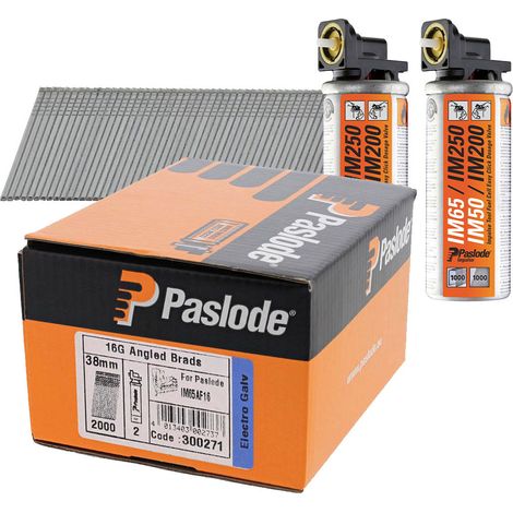 Paslode Angled Brad Nail Fuel Pack F16 x 38mm Galv QTY 2,000 (1/3)