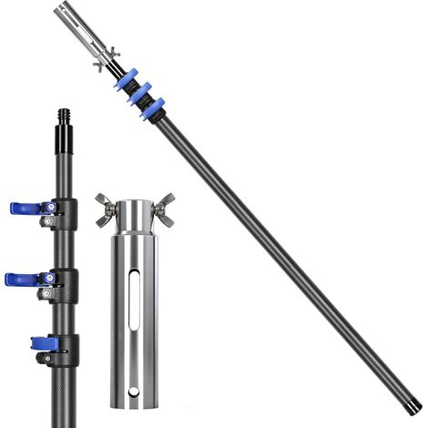 Perche Télescopique pour Piscine Fibre De Carbone 4,88 m, Multifonction Manche Telescopique Piscine Est Très Résistante Et Stable pour Epuisette Piscine, Peinture, Dépoussiérage Et Nettoyage (1/5)