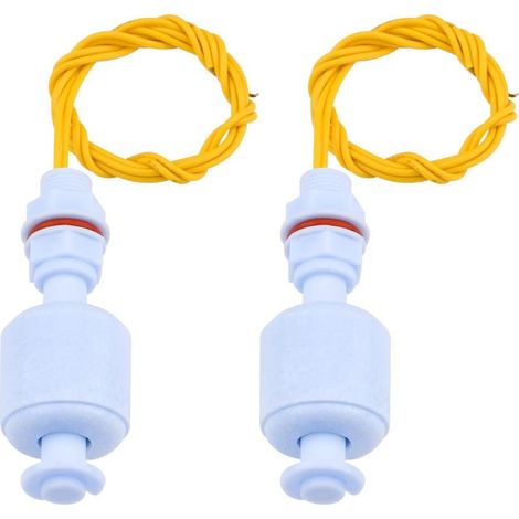 Lot de 2 capteurs de niveau d'eau, flotteur liquide pour hydroponiques, jardinage, aquarium, piscine – 10 W, 52 mm (1/4)