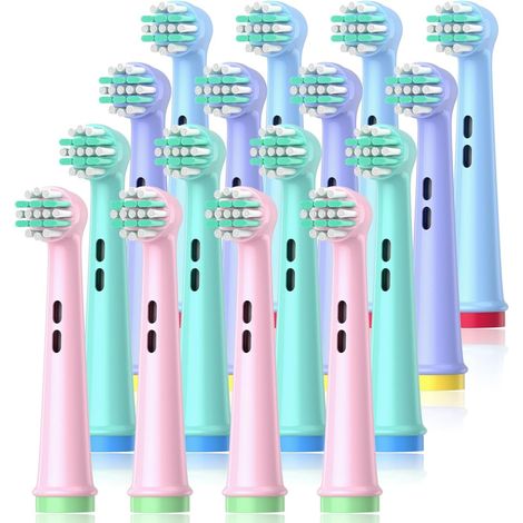 Brossette Compatibles avec Oral B Enfant, Tete Brosse a Dent pour Pro Kids Pro Junior Electrique, Têtes de Remplacement à Poils Souples pour Dents et Gencives Sensibles, 16 Pièce (1/5)