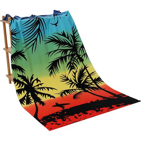 Microfiber Beach Towel Extra Large - Quick Dry Beach Towel, Lightweight and Thin, Suitable for Travel, Large Size 180100cm Compact Pool Towel Beach Essentials (Coconut Tree) (1/5)