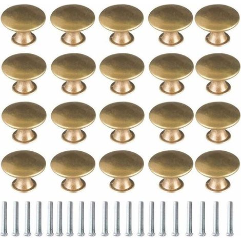 Lot de 20 poignées de porte en laiton vintage, boutons de meubles, boutons de tiroir (1/5)