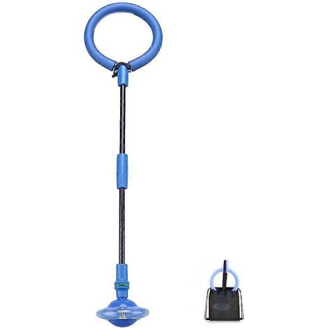 Ballon de corde à sauter pour enfants, ballon de corde à sauter pliable pour les chevilles, anneau de saut lumineux, ballon de balançoire coloré en forme de S (bleu) (1/5)