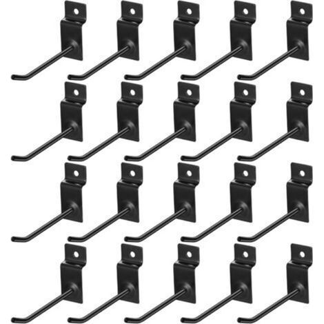 20 Pcs Crochet pour Panneau Perforé Mural, 10cm Crochets pour Panneaux Perforés, Crochet Panneau Perforé Porte Mural, Crochets Muraux pour Garages, Remises à Outils, Ateliers (1/5)