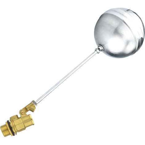 1 válvula de flotador DN20, rosca macho G3/4, acero inoxidable y latón, para piscinas y depósitos. (1/5)