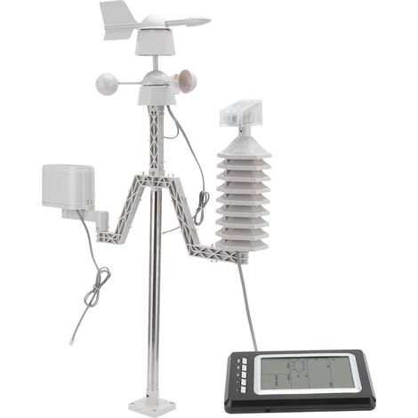 Station météo sans fil avec rétroéclairage LCD, anémomètre et pluviomètre pour prévisions (1/5)