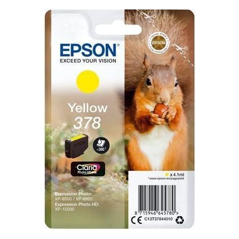 Epson Squirrel Singlepack Yellow 378 Claria Photo HD Ink (1/4)